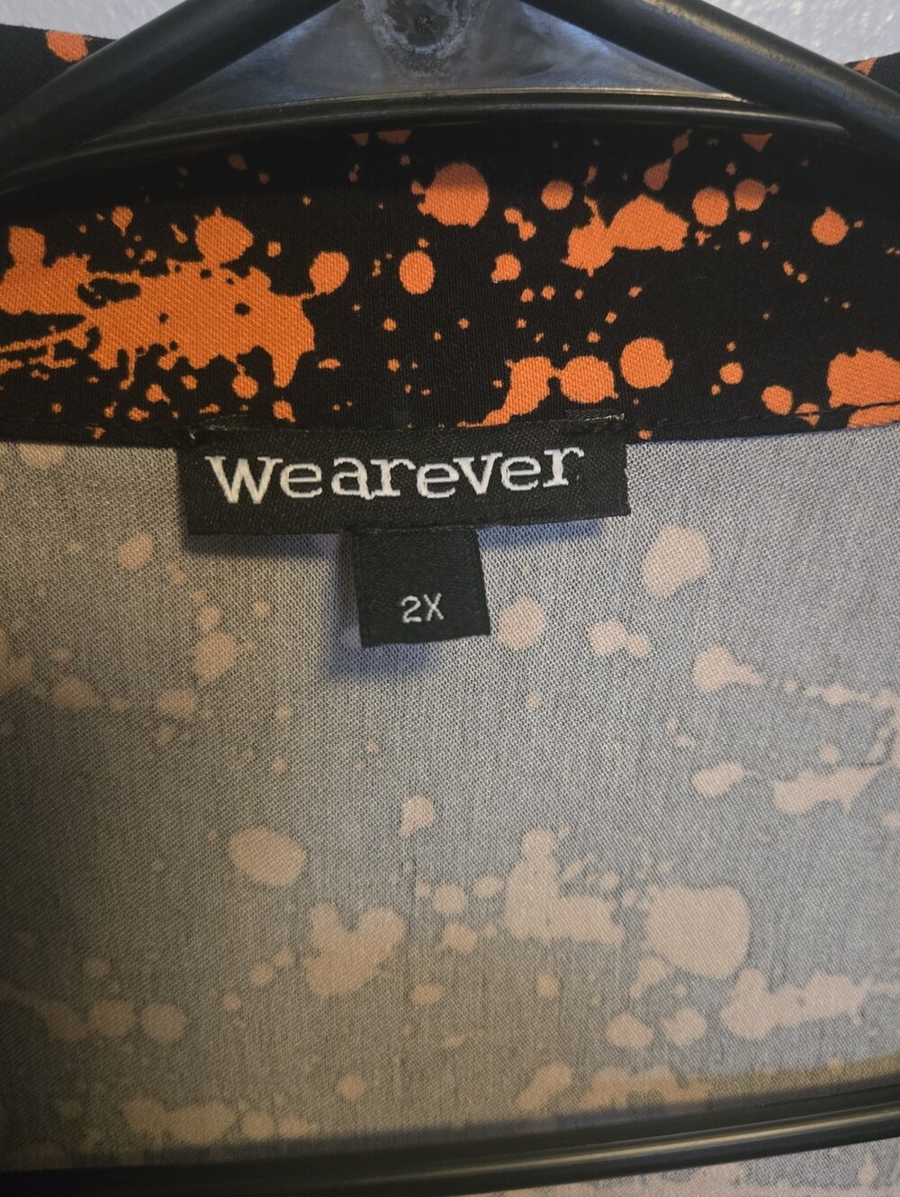 Black Blazer with Orange Paint-Splash Print - Picture 3 of 8
